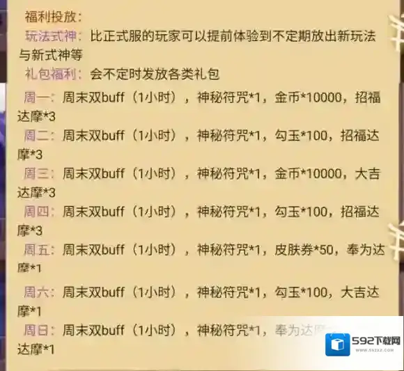 阴阳师体验服福利发放内容一览